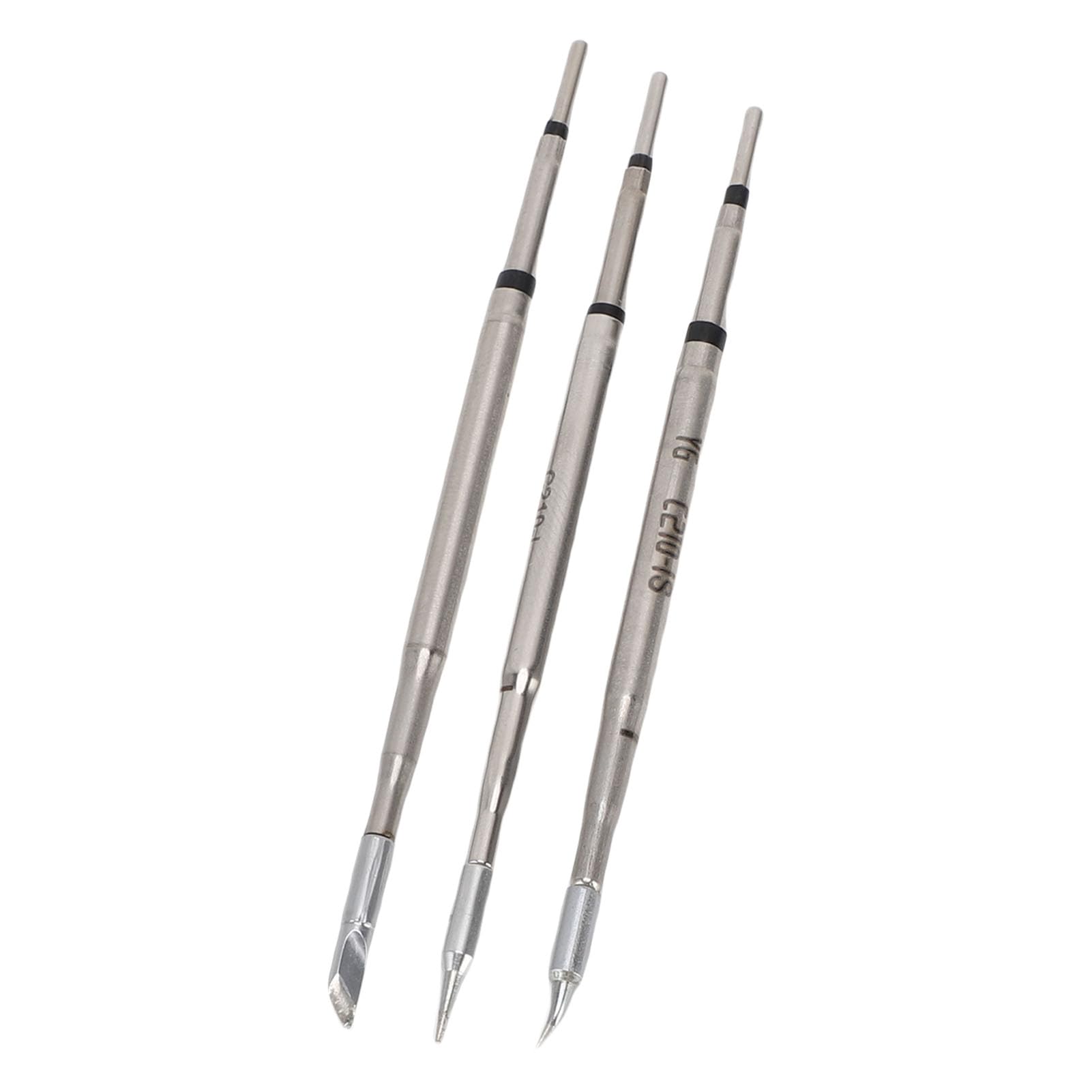 C210 Souder en Fer Tive pour JBC Sugo Aifen Quick T210 T26 A9 Station de Soudage, 3PCS Cutter Shaped + Pointu + Bent Tip Remplacement avec Boîte de Rangement