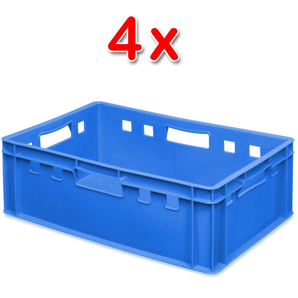 BRB 4 contenitori per carne E2, 600 x 400 x 200 mm, blu