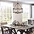 SLBWQ 4-Light Farmhouse Chandelier, Rustic Faux Wood Chandeliers Dining Room Light Fixture, Round Pendant Light, Hanging Kitchen Island Light for Living Room, Entryway, Foyer-Black & Wood Grain