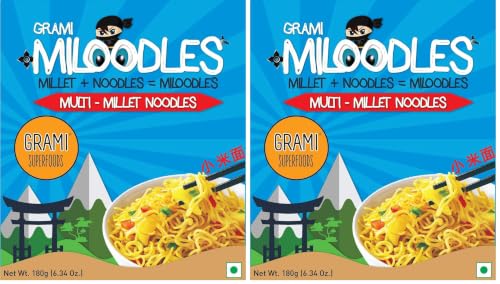 Image of Grami Superfoods - Multi Millet Noodles - No Maida | Not Fried |No Preservative | No Artificial Flavour Added | No MSG | Low GI | No Oil | Cholesterol Free Millet Noodles-180gm (Pack of 2)