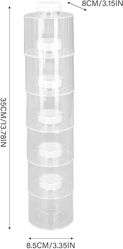 Miniatura 4 de 6 recipientes de especias, tarros de especias de plástico con tamices, contenedores apilables para condimentos, dispensador de condimentos, caja de