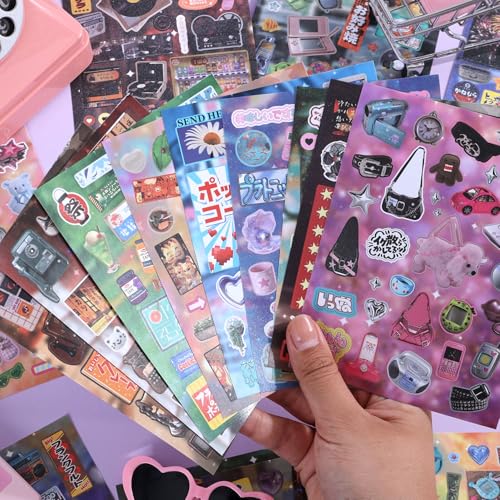 Image of Girl's Japanese Retro Sticker Book, Y2K Showa Theme - 800+ Cute Old Showa Style Old Items Stickers, for DIY Scrapbooking Journaling Handbook Decoration