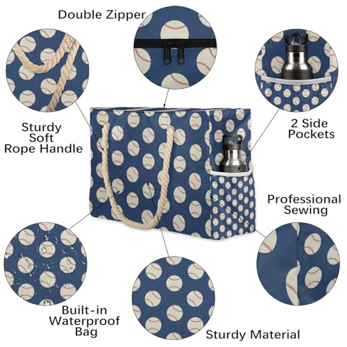 Beach Bags for Women with Zipper Beach Tote Bag Waterproof Sandproof Gym Swim Pool Grocery Travel Bag3