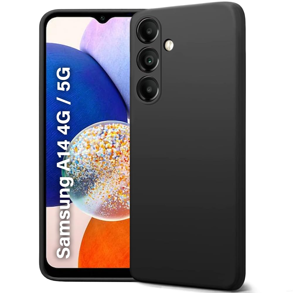 TheGiftKart Liquid Silicone Back Cover Case for Samsung Galaxy A14 4G / A14 5G | Soft Micro-Fibre Lining Inside | Camera Protection Bump | Shockproof Case for Samsung A14 / A14 5G (Silicone, Black) (B0CSXHX2XG) Amazon Price History, Amazon Price Tracker