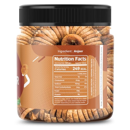 Image of Henley grocery Dried Afghani Anjeer | Rich Source of Fibre, Calcium & Iron | Low in calories and Fat Free | High in Minerals & Vitamins 900 gm | Nutritious and Delicious Snacks | Premium Dried Figs (900 gm pack of 1)