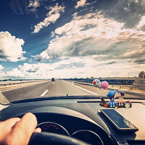 Image of Couple Cute Ornaments,Cute Car Dashboard Ornament Lovely Couple Kissing Boy Girl Car Ornament Car Interior Decoration (TreeCoupleCouple(BluePowder)+LoveBalloon), YmikoOVB34U7FAR-66