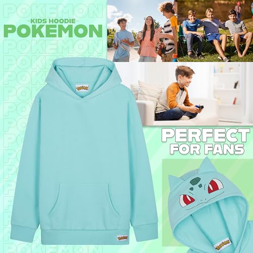 Image of Pokemon Hoodie for Boys & Teens Hooded Sweatshirt Warm Anime Pikachu Sweater