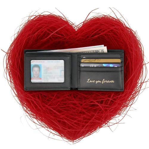 Full of Love Men's Wallet, Unique Birthday Gifts for Men, Genuine Leather Wallet for Men, Meaningful Mens Gifts Ideas for Husband Dad Son...for Father's Day Valentine's Day Christmas