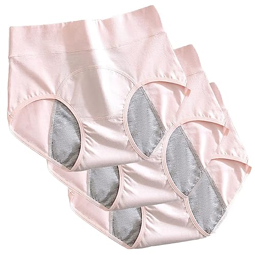 Paquete de 3 Calzoncillos de Incontinencia, Calzoncillos de Incontinencia de Algodón Transpirable, Reutilizables, Lavables, Pantalones de Incontinencia Urinaria