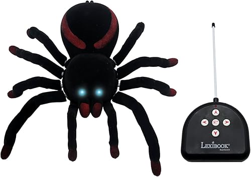 Lexibook, TarántulaAraña realista con control remoto, 8 patas peludas, 2 mandíbulas, efectos de luz en The Eyes, control remoto incluido, SPIDER01