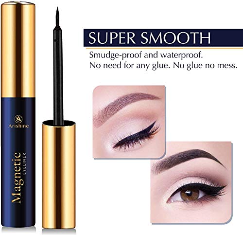 Arishine Magnetic Eyeliner, Natural Look,Waterproof and Smudge Resistant
