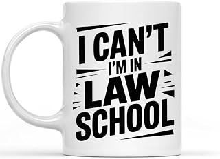 Gift Idea for Team Member Law Student, I Can't I'm Law School Arrows, 11 Oz White Ceramic Coffee Mug