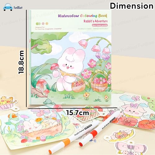 Image of FunBlast Watercolor Painting Book Set - DIY Graffiti Coloring Note-Book with Watercolor