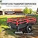 Big RED Heavy Duty ATV Dump Trailer, 1500lb Capacity 15 cu.ft Utility Cart with Red Steel Railings,16