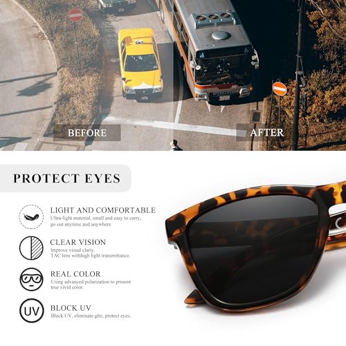 Carefully Classic Polarized Sunglasses for Women and Men Ultralight Sun Glasses with UV Protection NC759-A1-2pack4