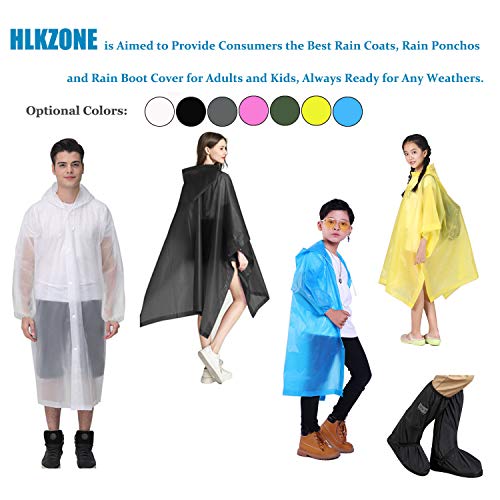 Hlkzone Raincoat, [2 Pack] Portable Eva Rain Coats Reusable Rain Poncho With Hood And Elastic Cuff Sleeves #TOP5