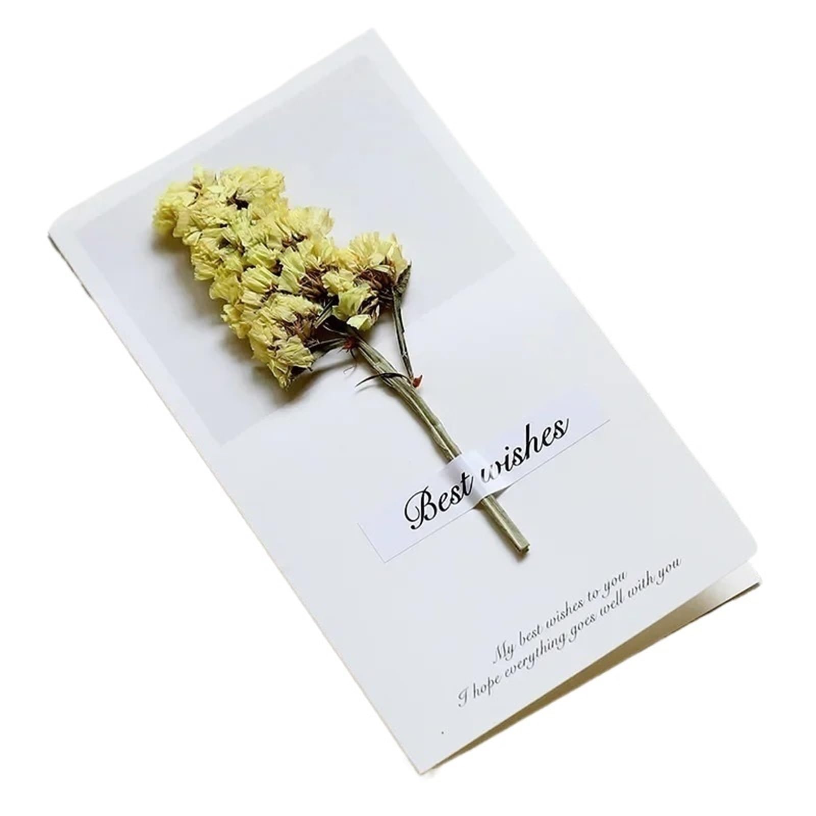 Zaproszenia na ślub, Zaproszenia ślubne, 10 sztuk, ręcznie robione, składane kartki z suszonymi kwiatami, puste w środku, wielokolorowe(Color 06)