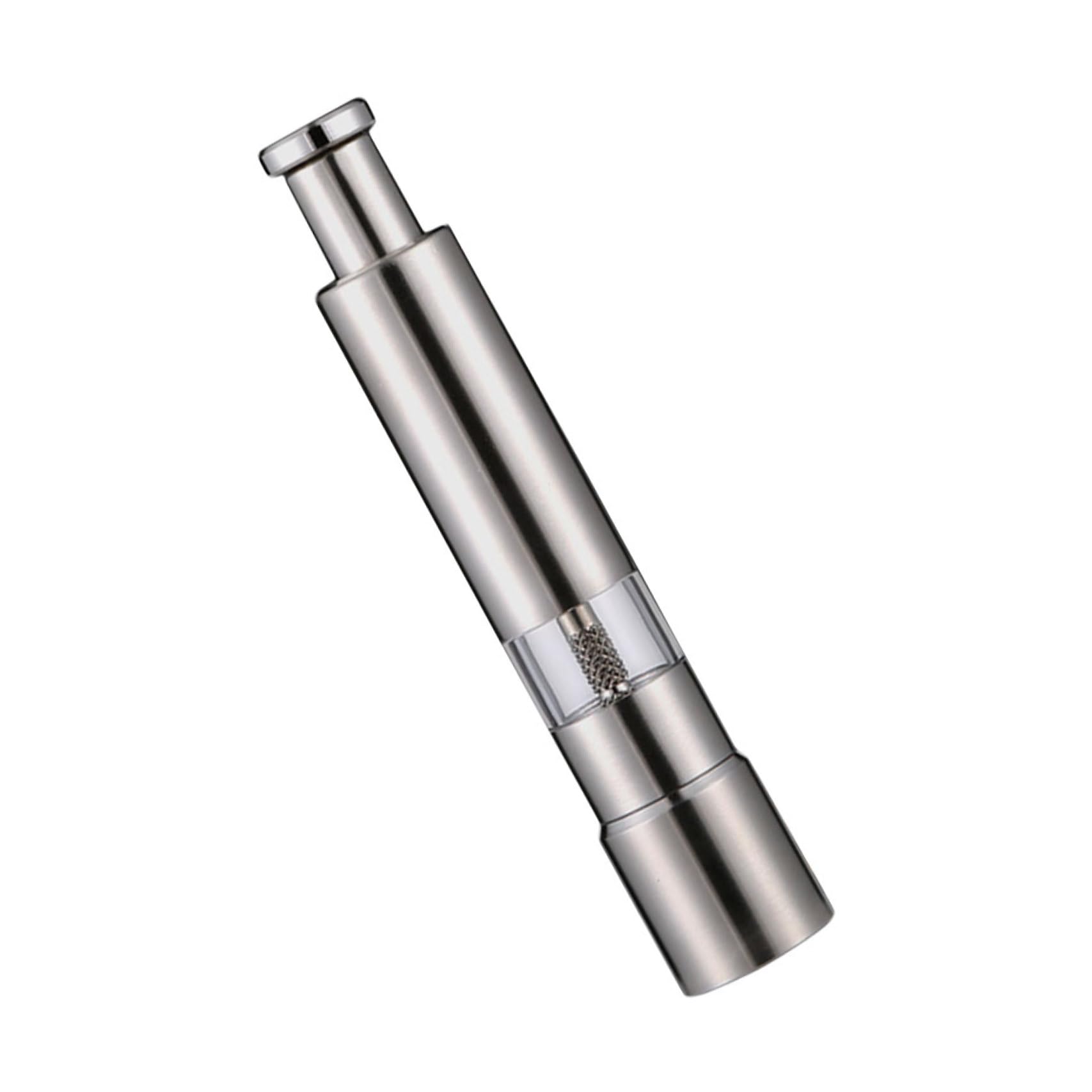 Manuelle in Silberner Farbe Pfeffermühle mit Push Bedienung aus Edelstahl zum Mahlen Verschiedener Lebensmittel für Küche und Täglichen Gebrauch