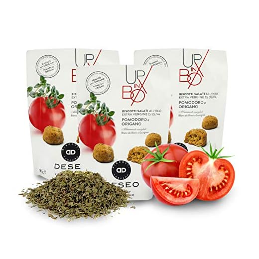 Deseo Galletas saladas de Tomate y orégano con Aceite de Oliva - Lote de 3 x 80gr