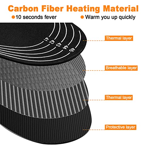 Heated Insoles, USB Heated Shoes Outdoor Sports Feet Warmer for Men and Women Winter Hunting Ski Fishing Hiking Electric Heated Foot Warmer Insole Black Size 8-11/41-45 - Image 4