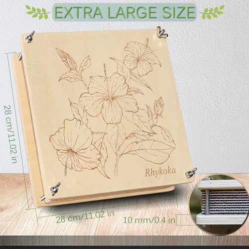 Rhykoka LARGEFLOWERPRESS Large Flower Press,11X11 Inch (28X28Cm) 10 Layers Wooden Flower Pressing Kit Diy Leaf Flower Pressed Kit thumb #1