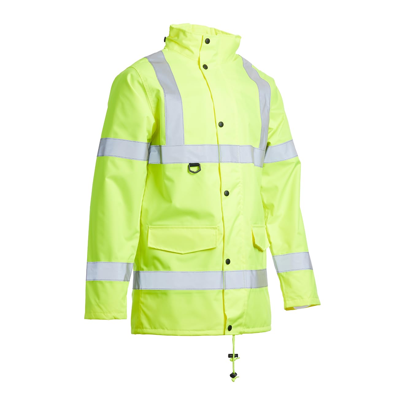 Blackrock Cappotto impermeabile ad alta visibilità, giallo, foderato in rete traspirante, ad alta visibilità, giacca da lavoro unisex, ad alta visibilità, nastro riflettente, cappotto da lavoro,
