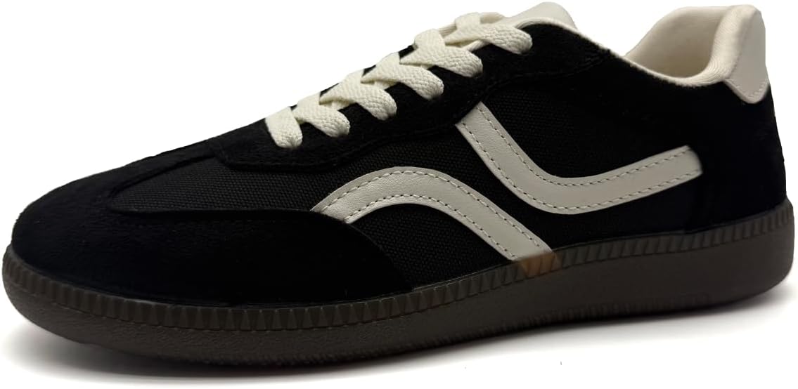 Women's Fashion Sneakers Retro Tennis Shoes Women Lace-up & Slip-on Casual Sneakers for Women Anti-Slip Rubber Sole Suitable for Walking, Tennis, Casual Office Wear, and All-Day Comfort