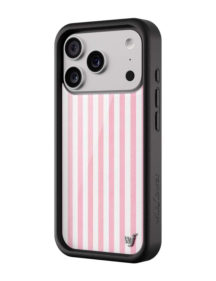 Image of Wildflower Cases - iPhone 17 Pro Compatible - Pink Stripes