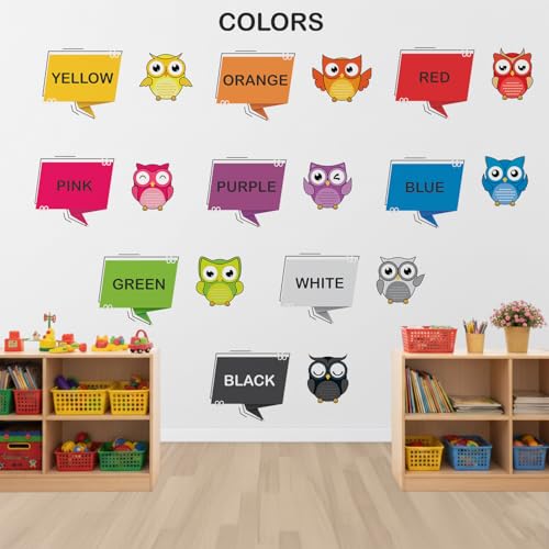 Image of StickMe 'Colours Names Cute Birds Color Baby Kids Learning Education Nursery Pre School Kinder Garden Colorful Wall Sticker'(Multi Colour, Vinyl) (Standard Large - 190 x 130 cm)