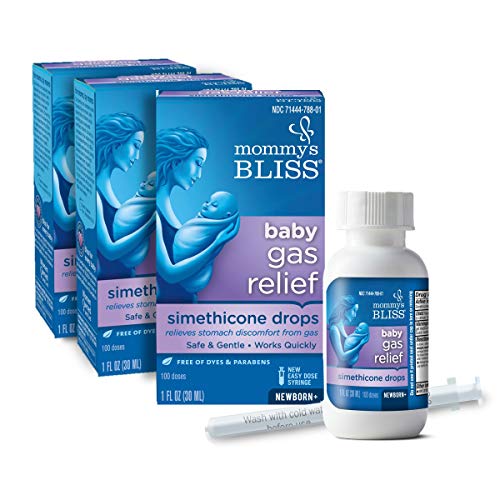 Image of Mommy's Bliss Baby Gas Relief, Simethicone Drops Relieve Infant's Stomach Discomfort, Gas, Fussiness, Safe & Gentle, Age Newborn & Up, Natural Ginger Flavor, 3- Pack (Each Pack, 1 Fl Oz Size)