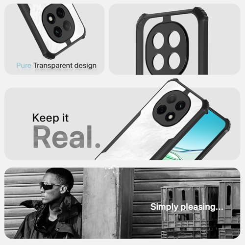 Image of Pikkme Back Cover for Oppo F29 Pro 5G | Ultra Hyrbid | Full Camera Protection | Raised Edge | Crystal Clear Transparent Bumper Case (Black)