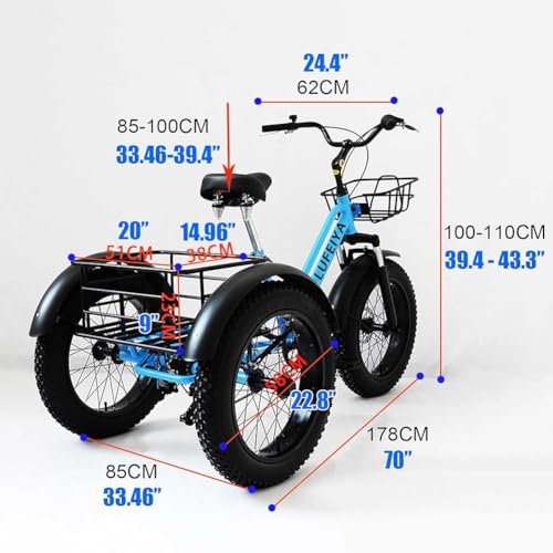 Triciclo 20'' Paseo 7 Velocidades para Adultos miniatura 7