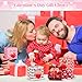Skyygemm 100 Pcs Valentine's Day Bakery Treat Boxes Valentines Cupcake Containers Valentines Goodie Boxes with Heart Window Bakery Take out Containers with Tags and Rope for Doughnut Cookie Candy