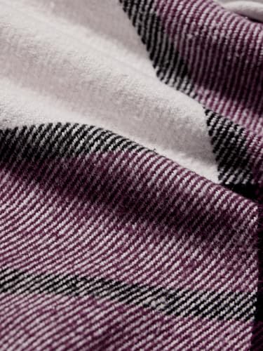 Image of The Souled Store Plaid Hooded Shacket: Mauve Mist Men and Boys Long Sleeves Hooded Neck Button Front Cotton Oversized Shackets
