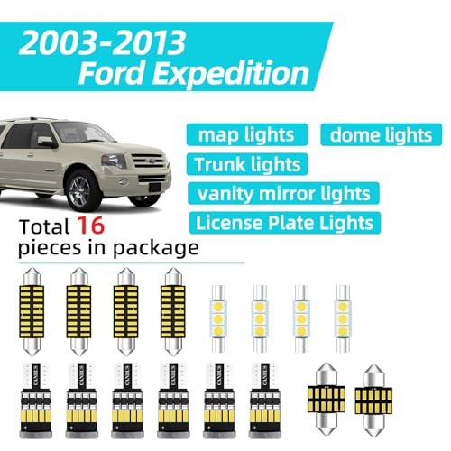Lámparas LED para interior Ford Expedition 2003-2013, 16 piezas miniatura 2