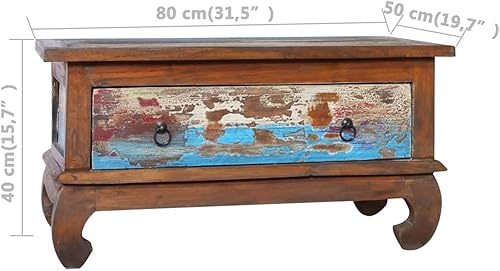 Miniatura 2 de Mesa auxiliar, mesa de centro de tronco, mesa de centro elevada de madera maciza para sala de estar, oficina, balcón, estudio, sala de estar