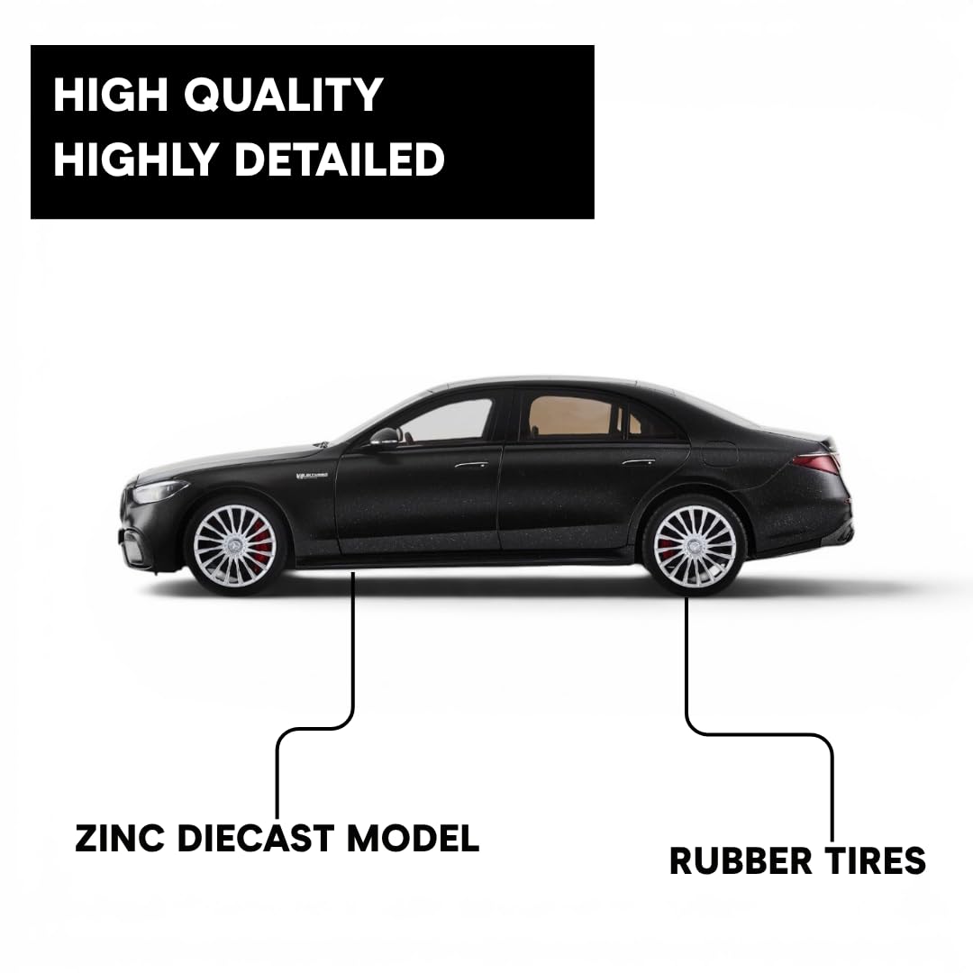 Mercedes-AMG S 63 S E Performance, 1:18 Modellauto (nachtschwarz magno) | Öffnende Türen, Motorhaube & Kofferraum, präzise Innenraumdetails, hochwertige Metallausführung