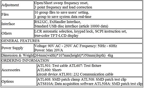 GOWE High-cost Performance Digital LCR Meter Source Resistance:30¦¸, 50¦¸, 100¦¸