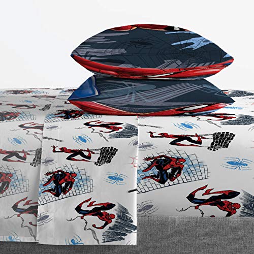 Image of Jay Franco Marvel Spiderman Crawl 5 Piece Queen Bed Set - Includes Reversible Comforter & Sheet Set Bedding - Super Soft Fade Resistant Microfiber (Official Marvel Product)