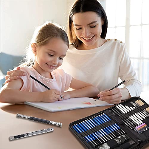 Prina PRINA-50 Pack Drawing Set Sketch Kit, Sketching Supplies With 3-Color Sketchbook, Graphite, And Charcoal Pencils, Pro Art Drawing Kit For Artists Adults Teens Beginner Kid thumb #5