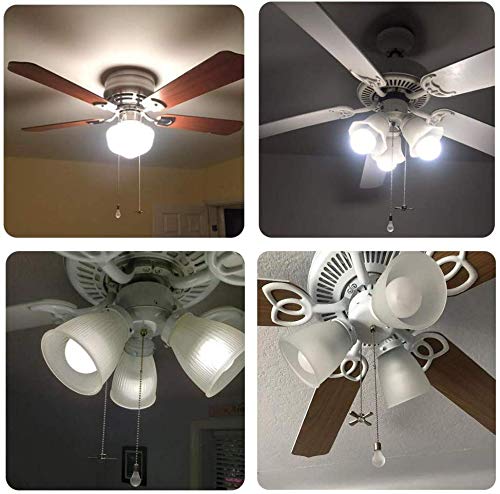 Image of 4PCS Ceiling Fan Pull Chain, Bulb and Fan Pattern Pull Chain Extension, Light Pull Chain, 12 Inches Fan Pulls Chain with 3mm Diameter Beaded Ball Connector, Silver