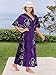 LA LEELA Women's Kaftan Long Boho Loose Dress 2X-3X Violet Hibiscus