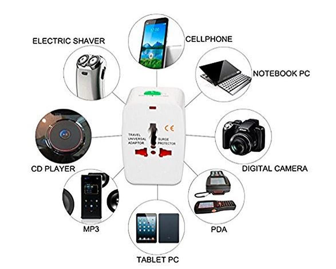 SKADIOO Universal Charger Adapter | 2 Years Warranty, 240V | Universal Travel Adapter All in One, International Travel Adapter for 150+ Countries, Ideal for Worldwide Travel (White, Set of 1) — Amazon image 5
