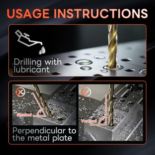 Image of COMOWARE Metal Drill Bit Set, 19 Pieces, HSS-E M35 1-10 mm Drill Bit Set, Spiral Drill Bit Set, Professional for Metal, Steel, Iron, Self-Centring for Metalworking Drill Accessories