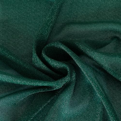 Image of Dusty Blue Wedding Glitter Arch Draping Fabric 29 inch x 6.5 Yards 3 Panels Sheer Backdrop Curtains Drapery for Summer Wedding Ceremony Birthday Party Indoor Ceiling Decor