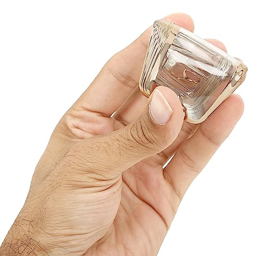 Image of JVCV Soft TPU Transparent Cover Compatible with Kylaq Slavia Kushaq Taigun Tiguan Virtus Octavia Kodiaq Superb Folding Key - Stylish Durable Protector Case (Transparent Gold)
