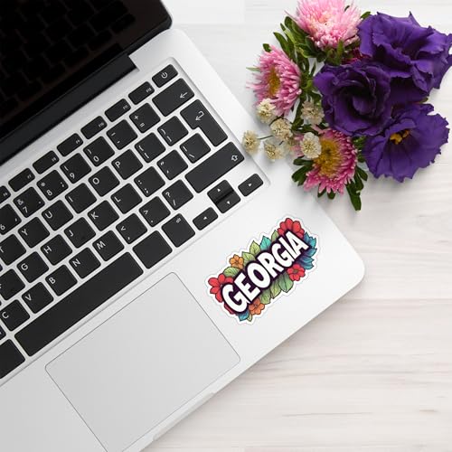 Image of Georgia State Sticker - USA States Vinyl Decal 5 Inch, Waterproof Georgia Map Sticker for Car Bumper, Laptop, Truck, Wall