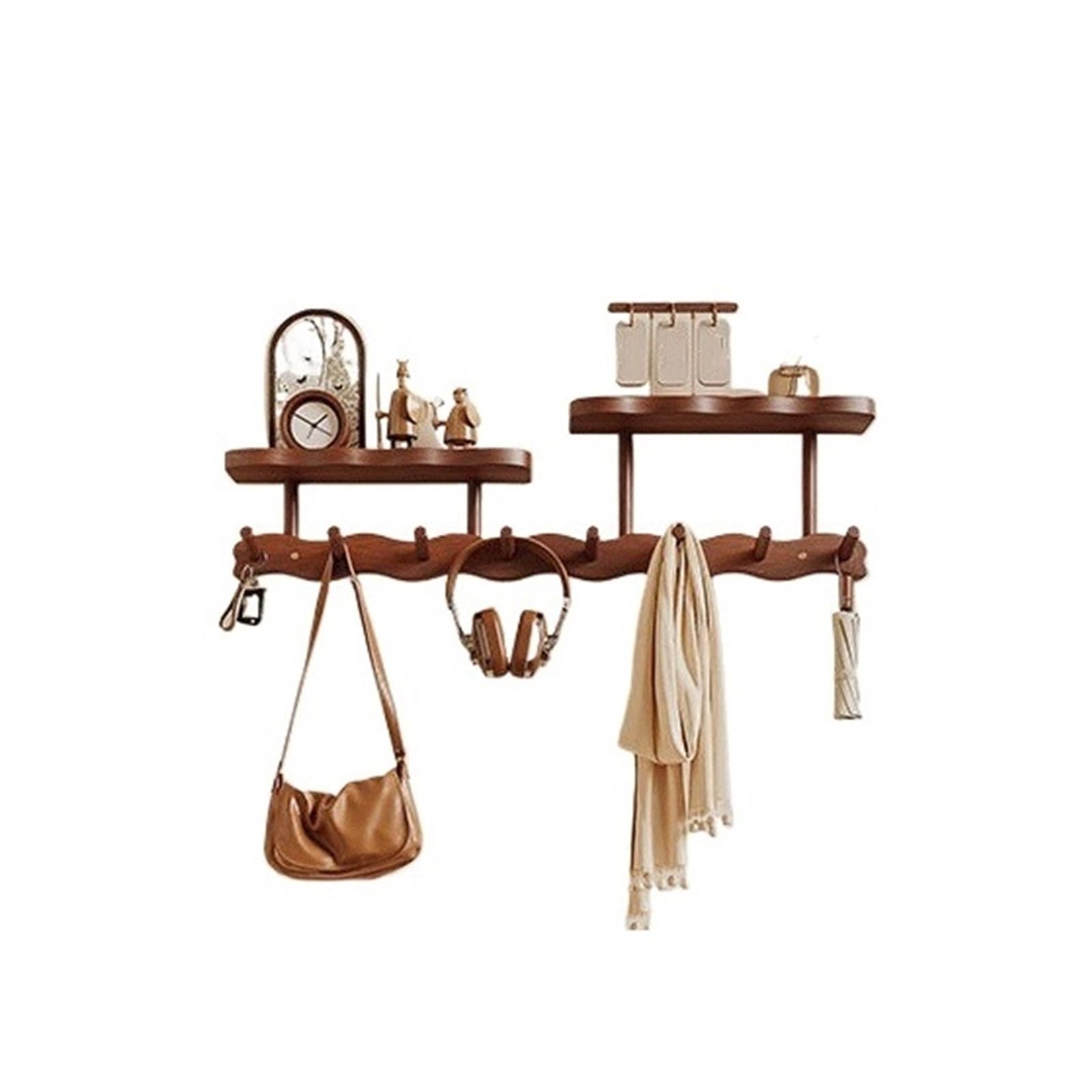 ZYYANSHOP Wall coat rack Solid Wood Wall-Mounted Coat Rack: A Versatile Hook Rack That Combines Storage And Clothing Functions