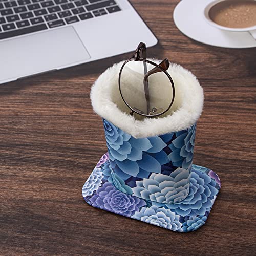 Image of Pack of 2 Plush Lined Eyeglasses Holder Stand Protective Glasses Case For Desks Or Nightstands