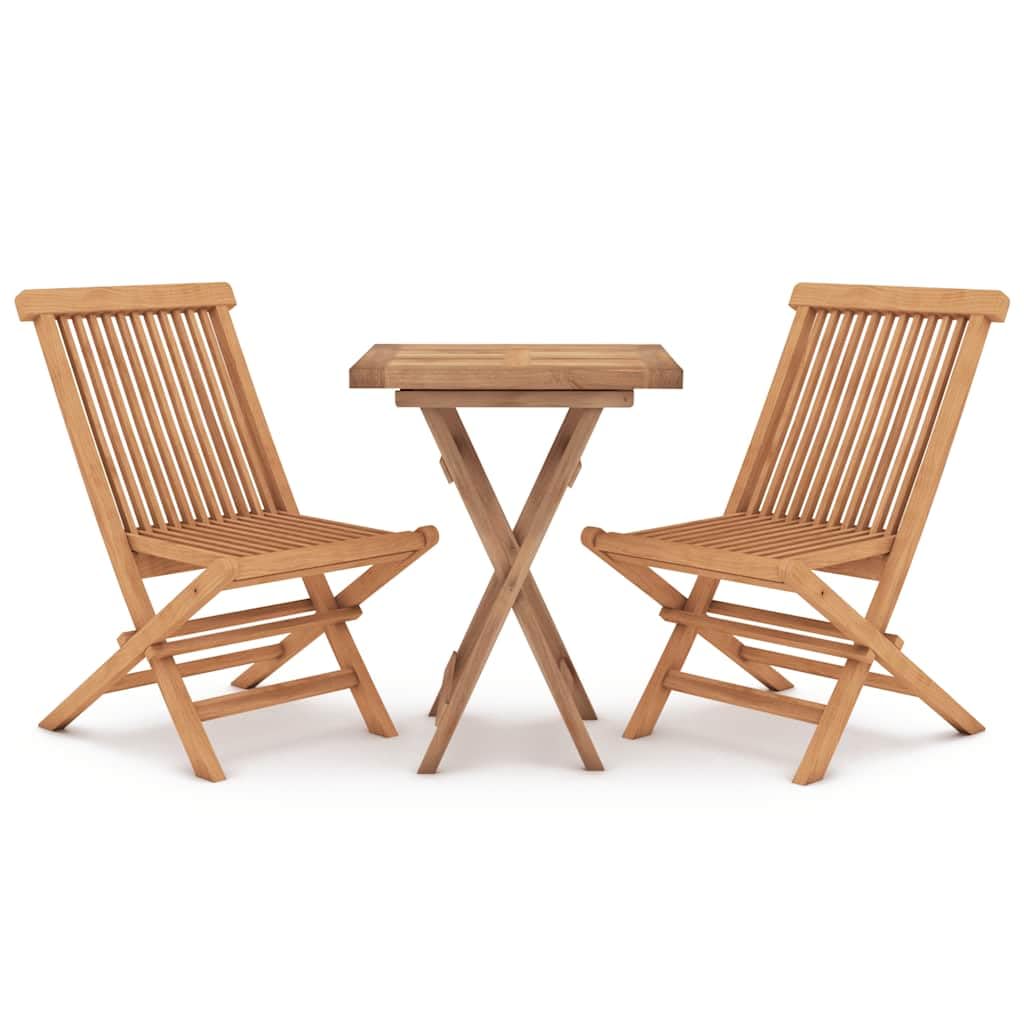 Gruppo da giardino pieghevole in teak massiccio, 3 pezzi, mobili da giardino in teak per terrazza e giardino